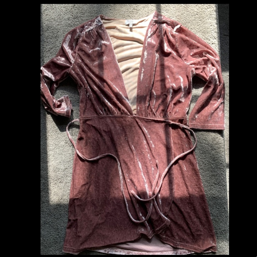 Rose Wrap It Up Velvet Dress